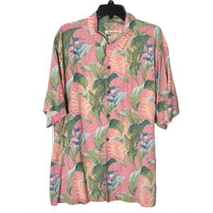 Nwot Tommy Bahama Original Fit Silk Tropical Print Hella-Conia Camp Shirt XL